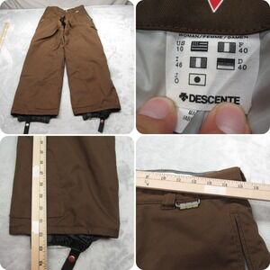Descente DNA Snow Pants Women 10 Brown Pockets Insulated Waterproof Skiing 30x32